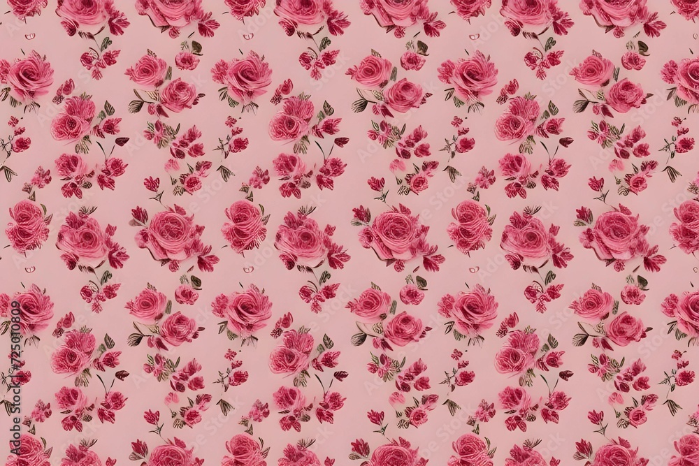 Repetitive pink and red roses floral pattern Repetitive pink and red roses floral pattern