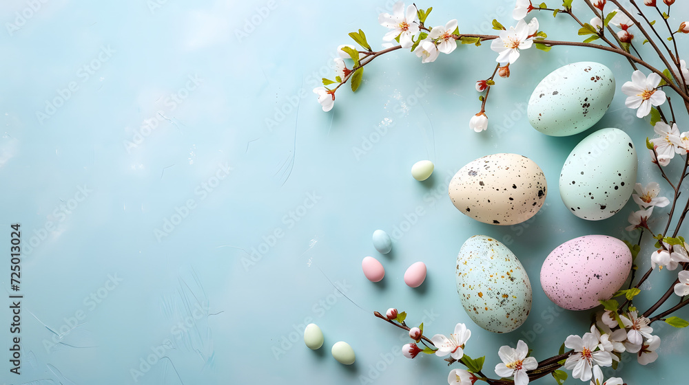 A Bunch of Eggs on a Blue Surface A Bunch of Eggs on a Blue Surface