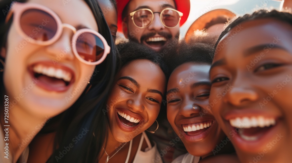 Young multi ethnic friends having fun together hanging out in the city - Friendship and diversity concept Young multi ethnic friends having fun together hanging out in the city - Friendship and diversity concept