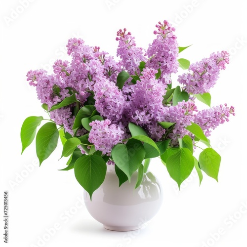 Beautiful bouquet of lilacs isolated on white background