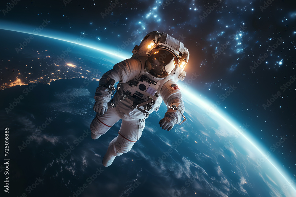 astronaut in weightlessness, AI generated astronaut in weightlessness, AI generated