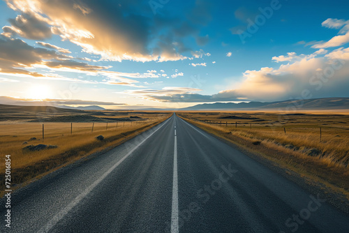 long road, AI generated photo