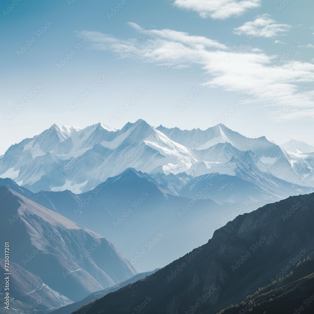 Beautiful mountains peaks view with clouds Beautiful mountains peaks view with clouds
