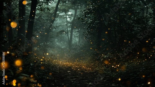 fairy forest with glowing insects. © Yahor Shylau 