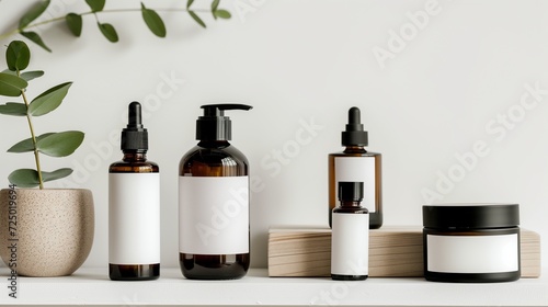 Variety of hair treatment products, including shampoos, conditioners, serums, and masks, arranged neatly against a clean background, representing hair care and beauty cosmetics.