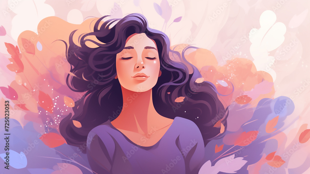 Image of a woman doing breathing exercises, respiratory health banner
