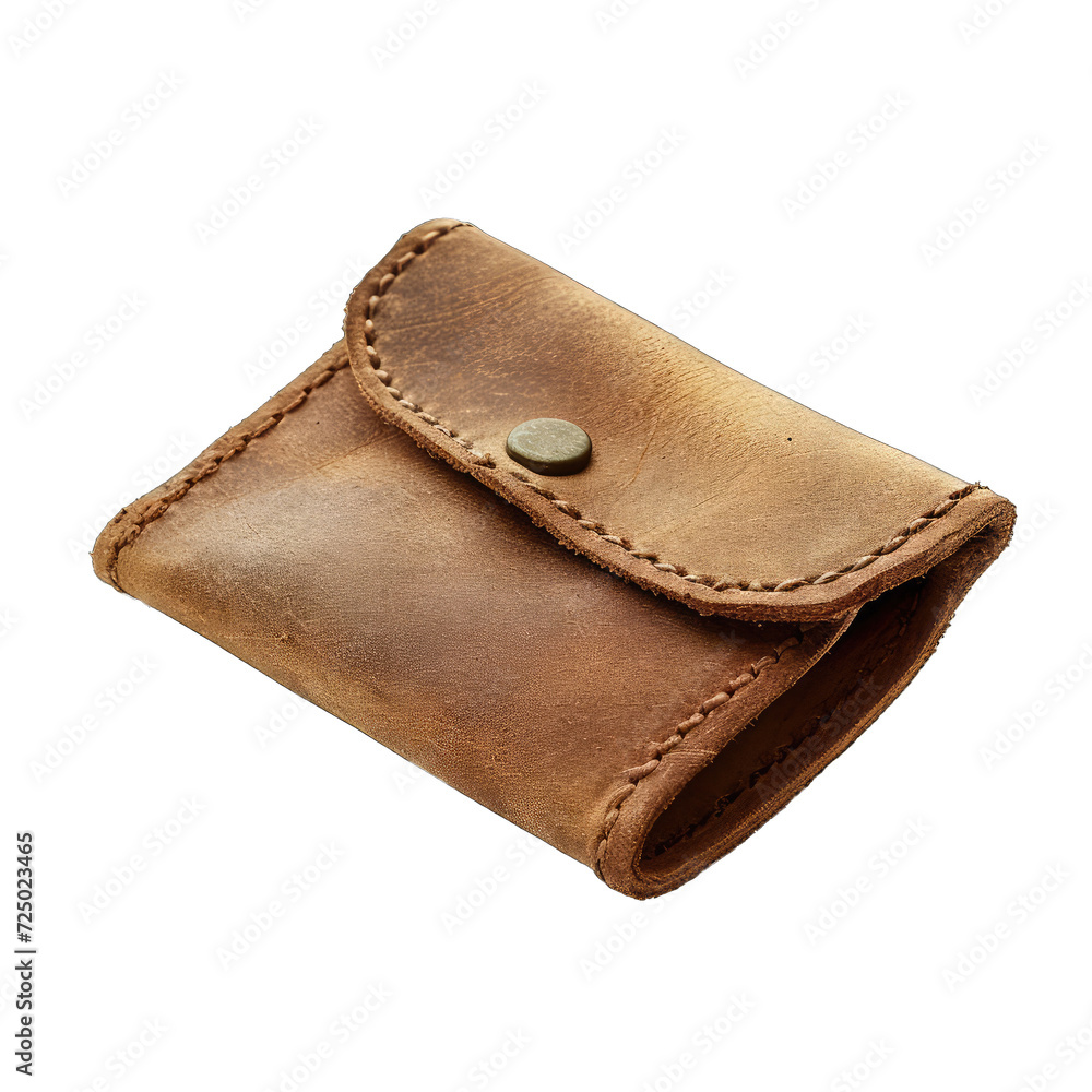 A Small Coin Purse.. Isolated on a Transparent Background. Cutout PNG. A Small Coin Purse.. Isolated on a Transparent Background. Cutout PNG.