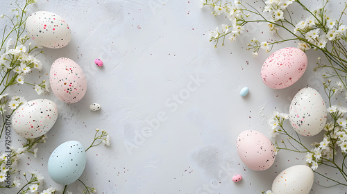 Assorted Eggs and Flowers Arranged on a Table