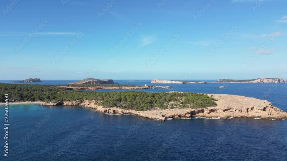 West coast of the island of Ibiza from a drone view. West coast of the island of Ibiza from a drone view.