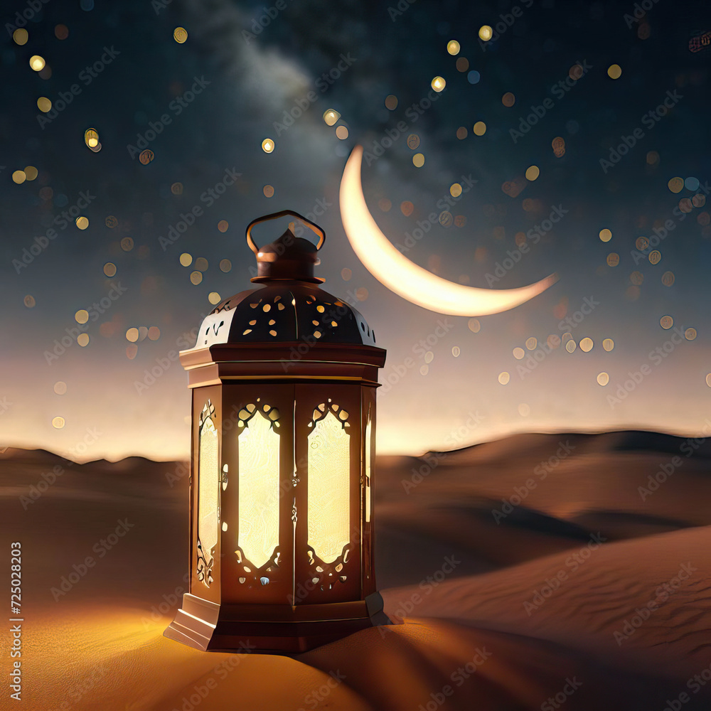 AI Generated Photo of A Traditional Brass Lantern, Ramadan Celebration Symbol AI Generated Photo of A Traditional Brass Lantern, Ramadan Celebration Symbol