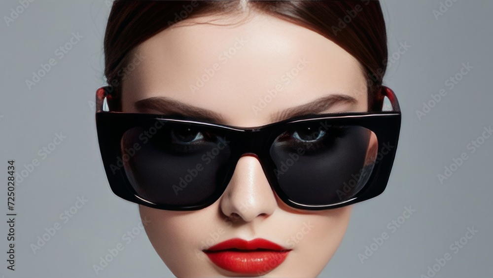 woman wearing square black sunglasses ai generated woman wearing square black sunglasses ai generated
