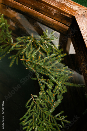 Hot springs geothermal water Vat in mountains.