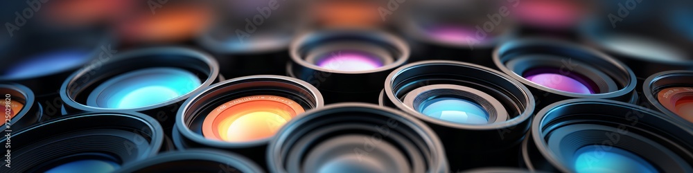 Optics themed Banner. Textured pattern of optical lenses, reflecting light on from within the optics of the glass. Optics themed Banner. Textured pattern of optical lenses, reflecting light on from within the optics of the glass.