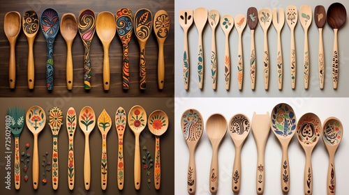 Design and paint a set of personalized wooden utensils for your kitchen.