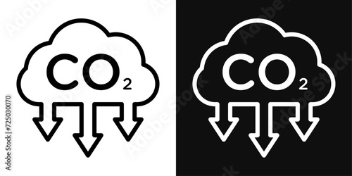 CO2 emissions icon set. Vector illustration