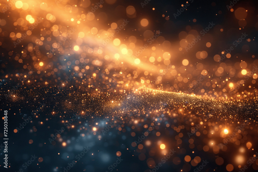Golden Glitter lights abstract background with gold particles. Defocused bokeh dark festive texture. Golden Glitter lights abstract background with gold particles. Defocused bokeh dark festive texture.