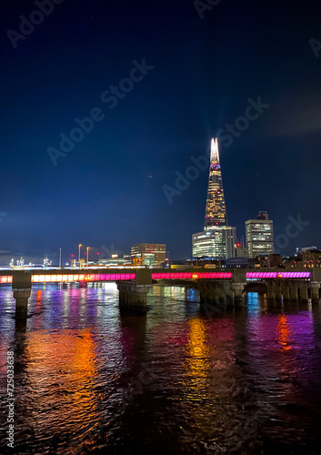the sharp tower in london at night