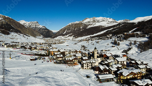 Livigno, lovely town in Italian Alps. © DVS - Drone Visuals