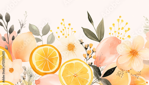 citrus fruit in painting style