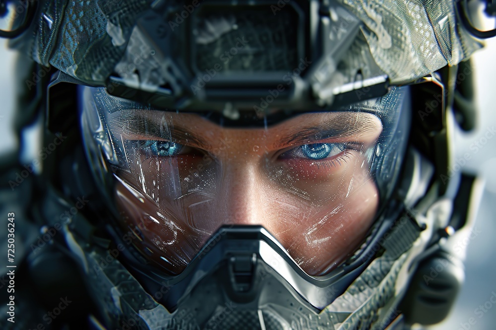 Fototapeta premium Future soldier special forces in full uniform