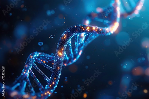 Illustration of genetic DNA strand on dark background