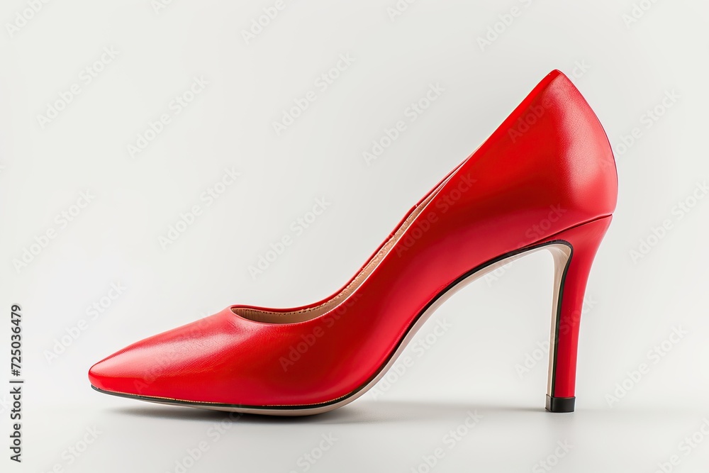 Beautiful and luxury red high heel shoes on white background Beautiful and luxury red high heel shoes on white background