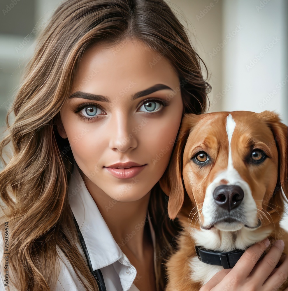 Canine Companion: Young Woman Relishing Leisure Moments with Her Furry Friend Canine Companion: Young Woman Relishing Leisure Moments with Her Furry Friend