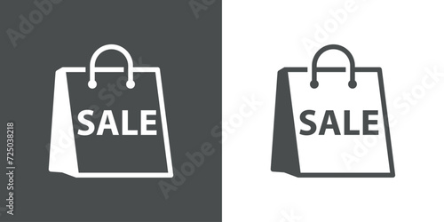 Logo con palabra SALE en bolsa de la compra de papel	