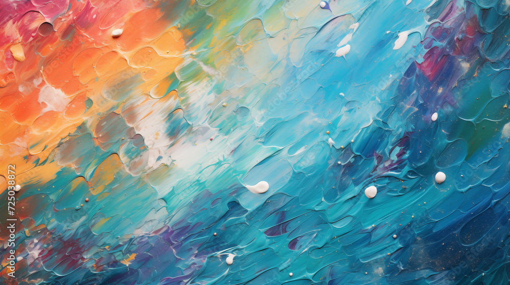 Vibrant Acrylic Paint Textures in High-Res Macro Photo Vibrant Acrylic Paint Textures in High-Res Macro Photo