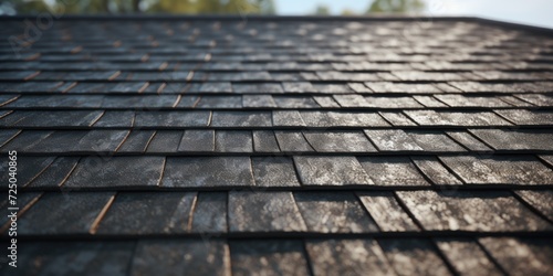 A detailed view of a roof with a beautiful sky in the background. Perfect for architectural or home improvement projects