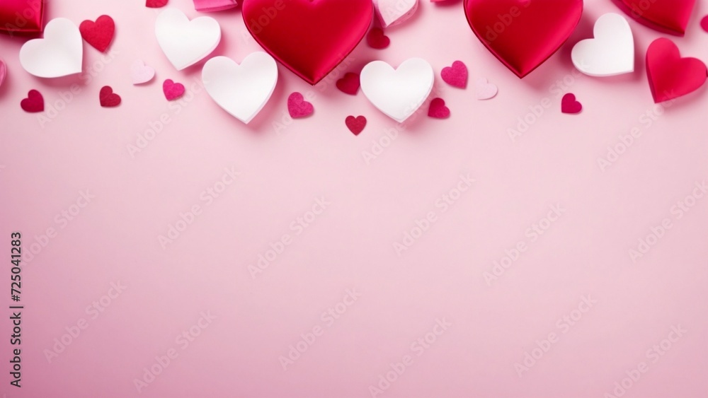 Valentine's day hearts background with copyspace, saint valentine background concept, blank space