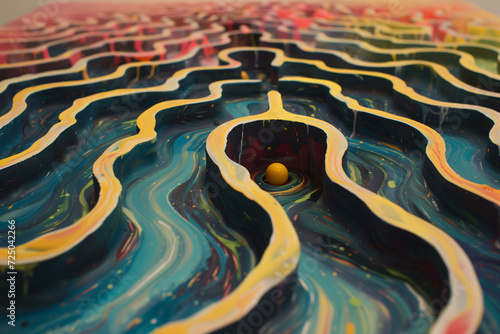 close up of a labyrinth 
