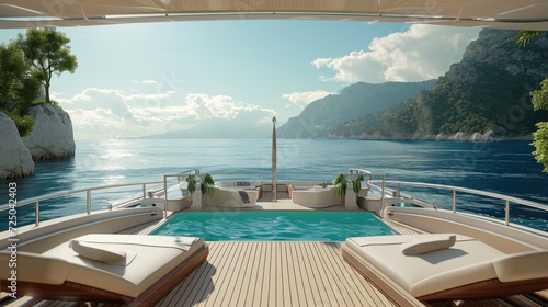 View from the deck of a luxury yacht photo