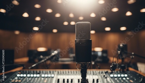 
Modern professional microphone in recording studio photo
