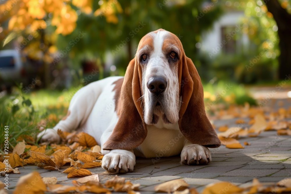 Basset Hound dog looking at the camera