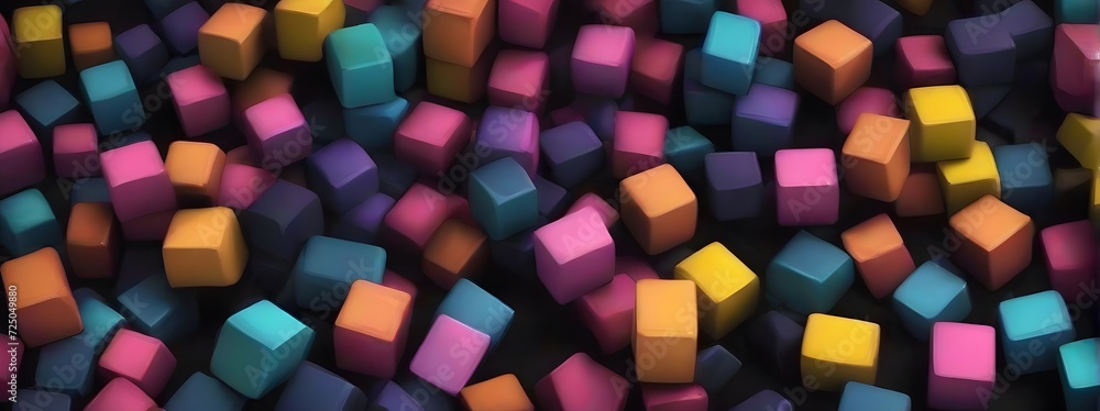 3d big blocks bokeh black background colorful blocks 3d big blocks bokeh black background colorful blocks