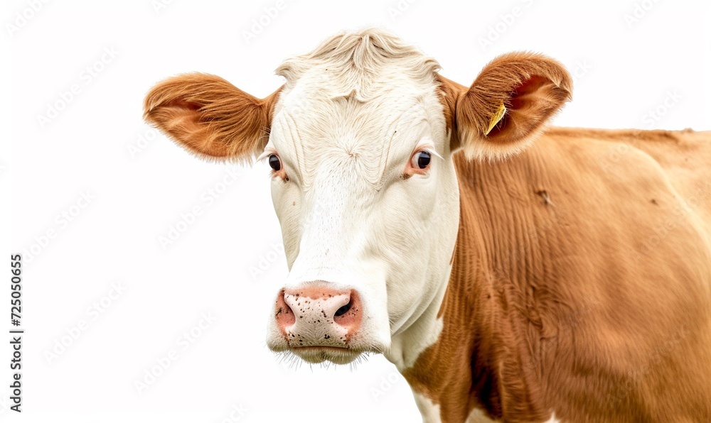 cow isolated on white.