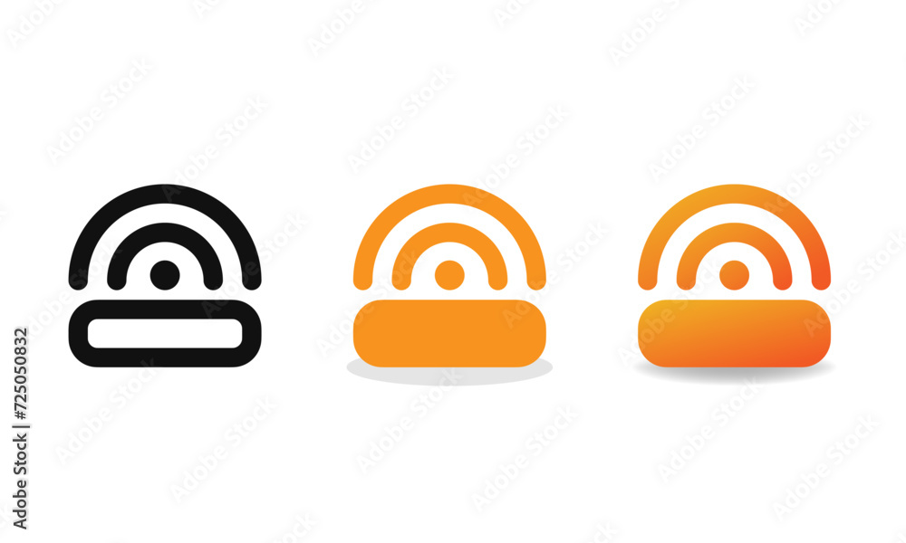 Set of Radio Wave icons. Simple sound wave in linear, flat and gradient style. Vector EPS 10 Set of Radio Wave icons. Simple sound wave in linear, flat and gradient style. Vector EPS 10