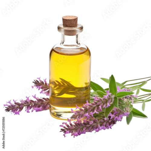 fresh raw organic vervain oil in glass bowl png isolated on white background with clipping path. natural organic dripping serum herbal medicine rich of vitamins concept. selective focus