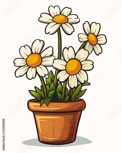 Wallpaper Mural cartoon flower pot daisies assets coveted alive princess emote illustration spring forgetful purity rust inform organism Torontodigital.ca