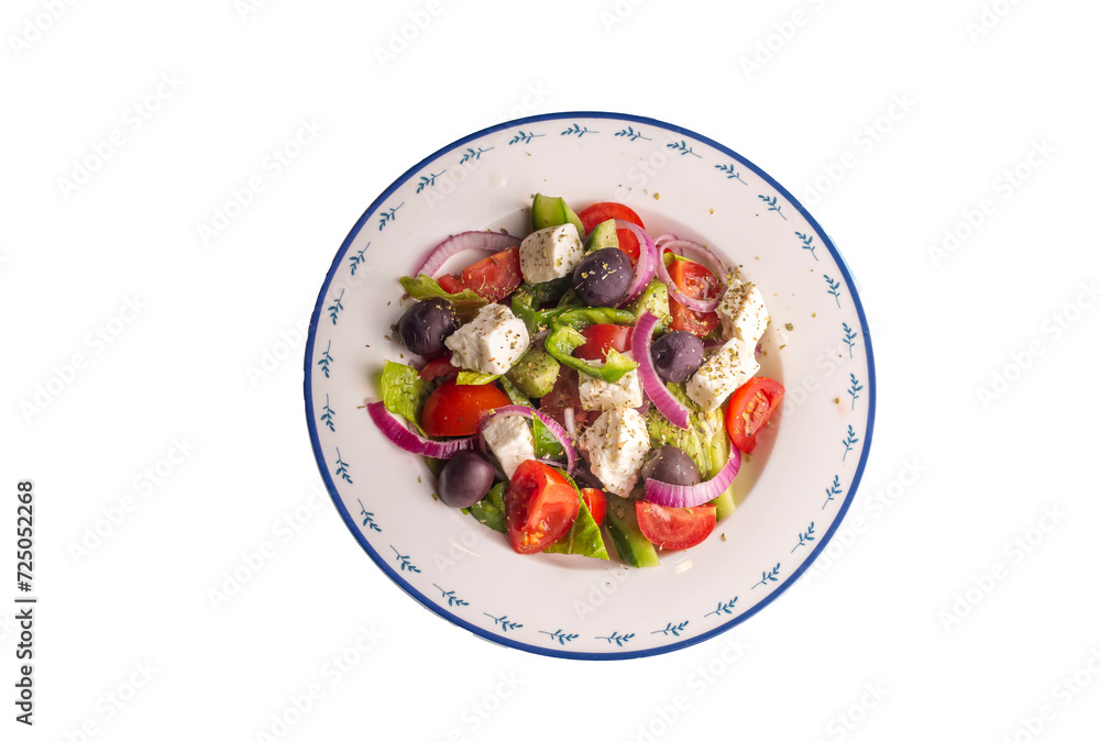 Greek salad with fresh vegetables, feta cheese and kalamata olives. Healthy food. Greek salad with fresh vegetables, feta cheese and kalamata olives. Healthy food.