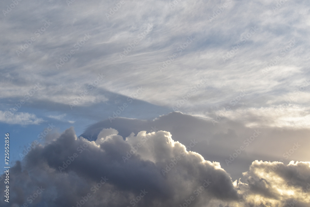 Morning blue sky with fluffy cloud. Sunlight sky. Dramatic stormy cloudy sky. Beautiful nature. Morning blue sky with fluffy cloud. Sunlight sky. Dramatic stormy cloudy sky. Beautiful nature.