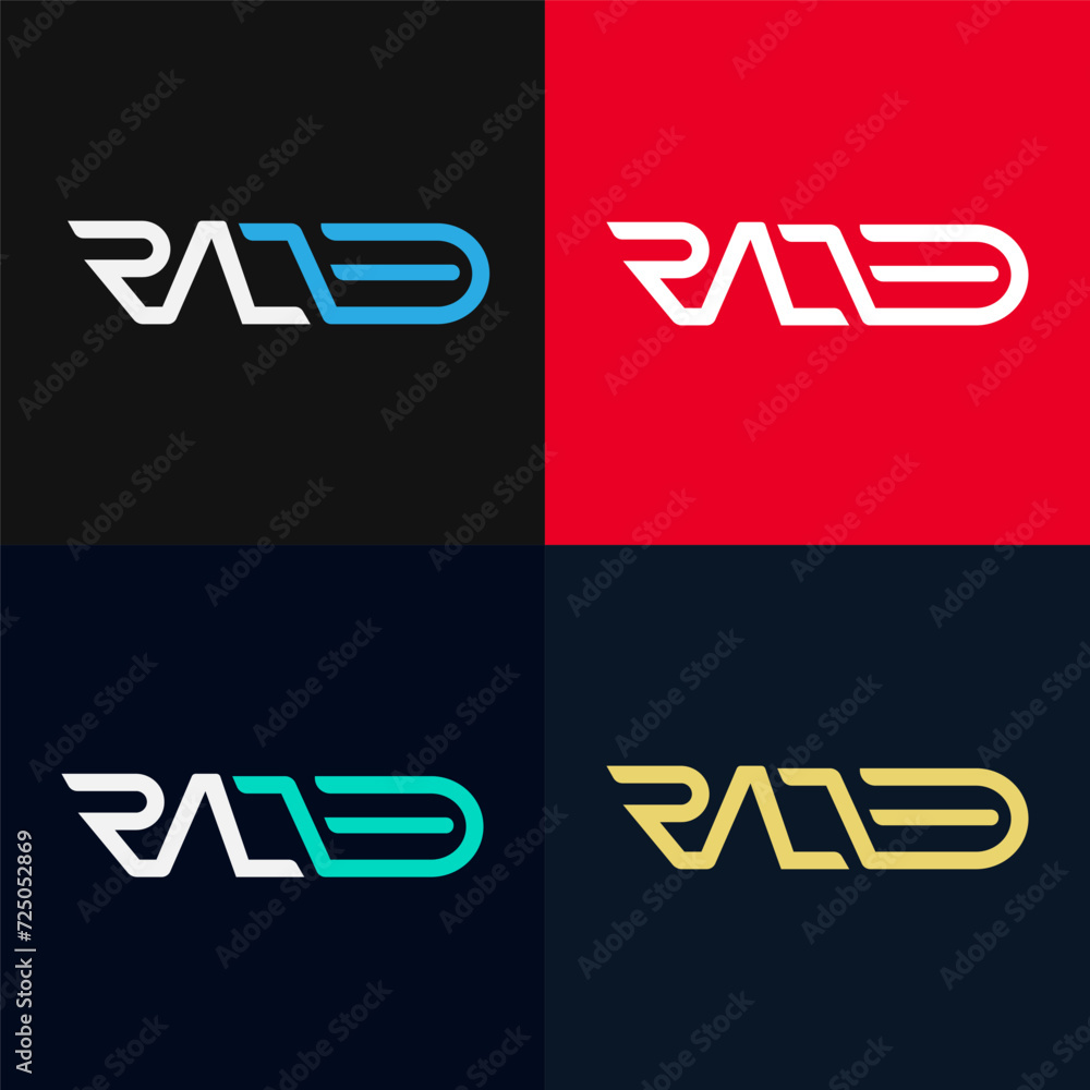 Obraz premium RAED linked letter logo design template vector, RAED initial letter logo