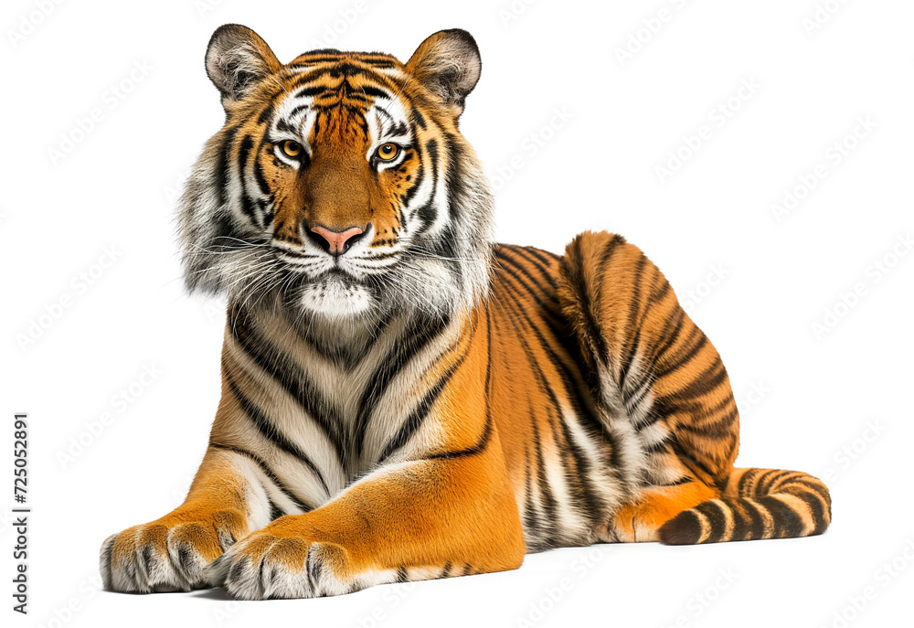 Fototapeta premium Beautiful tiger isolated on white transparent background, png