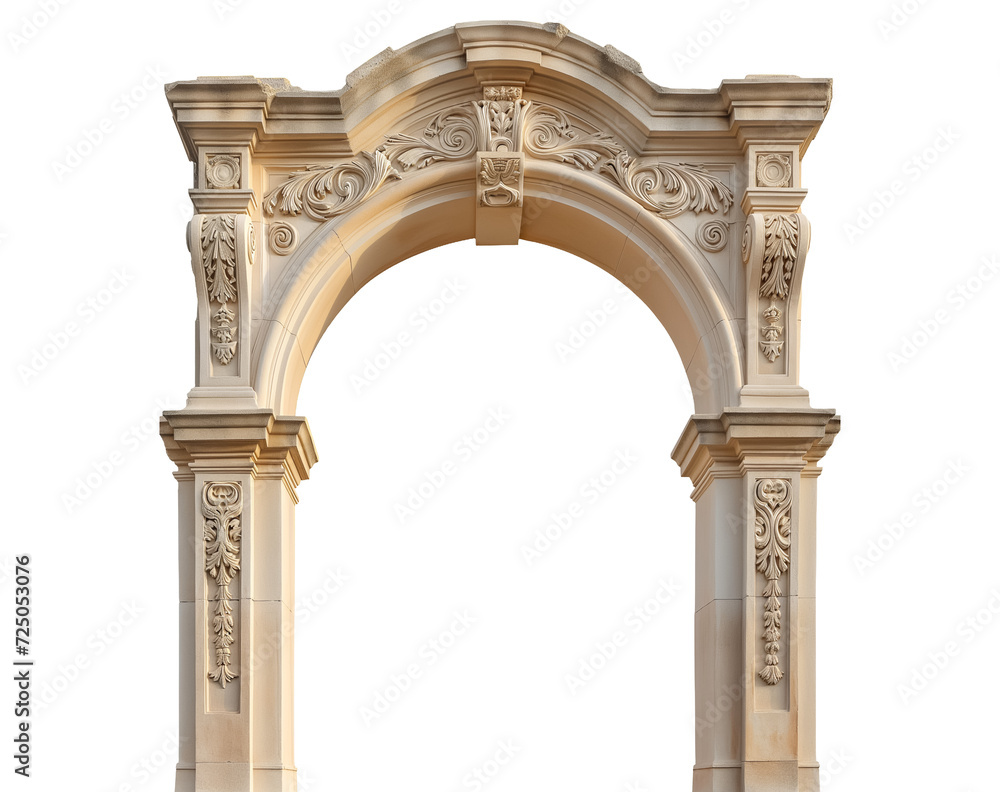 Entrance Arched Doorway Opening Classic Wall paneling Door Portal isolated on white transparent background, png Entrance Arched Doorway Opening Classic Wall paneling Door Portal isolated on white transparent background, png