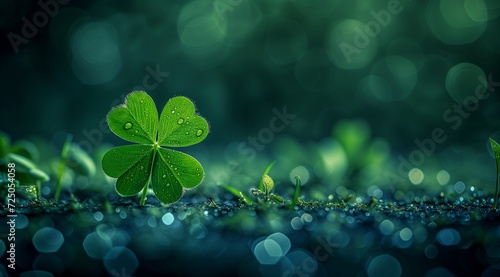 clover deep droplets ground rain ratio young shining light among stars green eyes good morning background full lucky clovers overturned princess set against irish