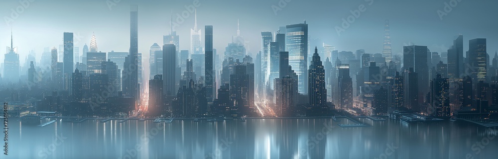 beautiful cityscape with reflection in the water beautiful cityscape with reflection in the water