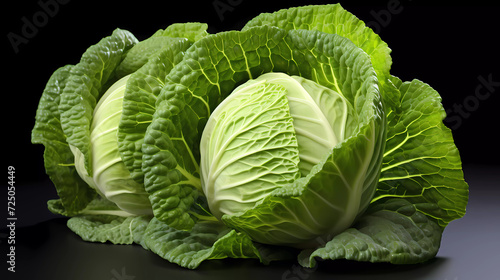 A head of cabbage on a white background