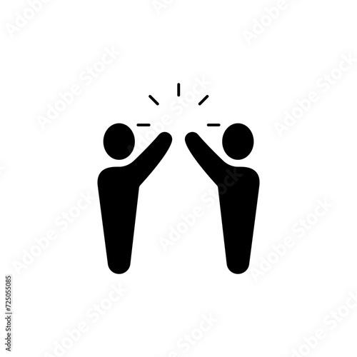 high five concept line icon. Simple element illustration. high five concept outline symbol design.
