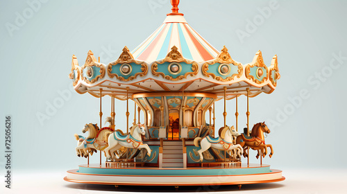 A merry go round on a white background